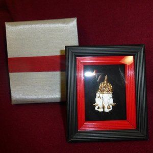 Framed Golden Thai Elephant